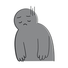 Anxiety, stress, bad mood and sadness. Mental health concept for element and illustration