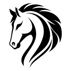 Fototapeta premium Silhouette of a horse's head displayed.