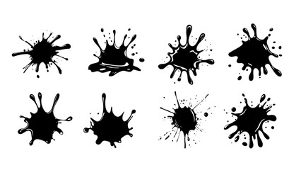 Dynamic black ink splash isolated collection set