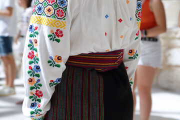 Dancer wearing one of the traditional folk costume from Romania