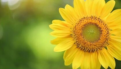 Obraz premium Sunflower Against Blurry Green Background