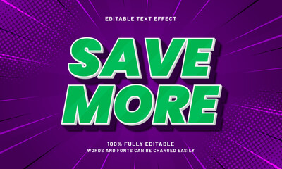 save more editable text effects with a sale and discount theme