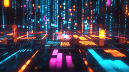 Obraz premium Vibrant Digital Data Visualization Background