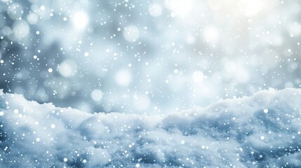 Obraz premium Karte für Weihnachten, weihnachtlicher Hintergrund mit Schneeflocken, winterlicher Hintergrund in Weiß und Blau mit Schnee, Platz für Copytext