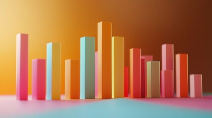 Colorful Bar Graphs Display in Artistic Arrangement