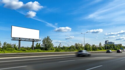 Blank Billboard on Highway