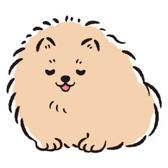 おじぎをしている犬の手描きイラスト