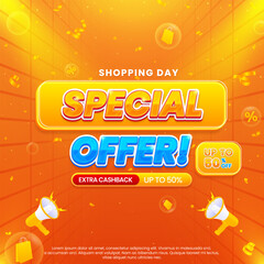 Colorful special offer sale promo banner template with discount
