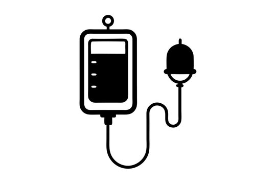 black iv drip bag medical treatment clip art preview