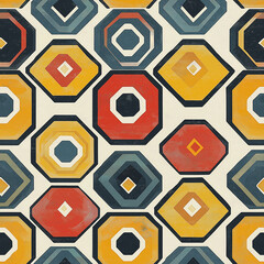 Generate a seamless pattern with Batik-inspired textures and repeating geometric shapes 