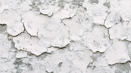 Obraz premium Cracked White Wall Texture with Peeling Paint