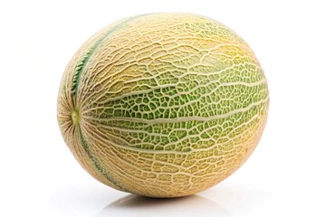 juicy ripe melon isolated on white background in tilted angle