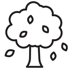 Autumn Line Tree Icon