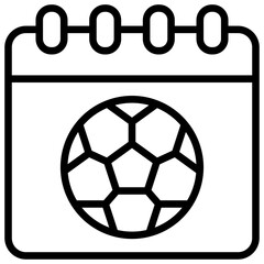 Fototapeta premium Football Line Calendar Icon