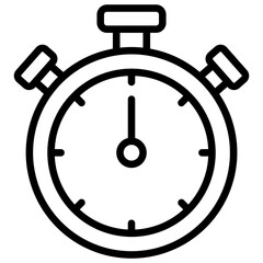 Football Line Stopwatch Icon.