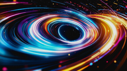 Obraz premium Futuristic space vortex with glowing tech elements
