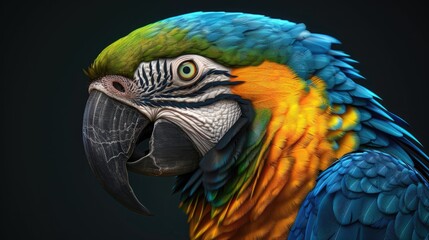 Fototapeta premium The blue and yellow macaw also known as the blue and gold macaw is a large Neotropical parrot with a mostly blue dorsum light yellow and orange venter and gradient hues of green on top of its head