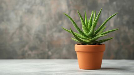 Small plant in pot succulents or cactus isolated on white background by front view
