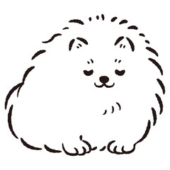 おじぎをしている犬の手描きイラスト