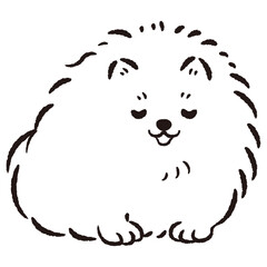 おじぎをしている犬の手描きイラスト