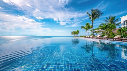 Luxury hotel resort swimming pool.