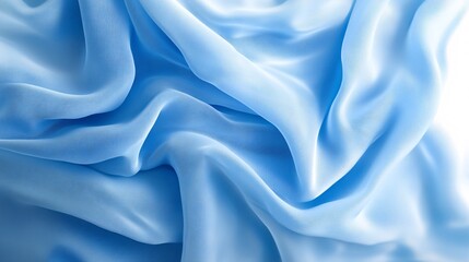 Obraz premium flowy light blue and white fabrics, soft light fabric and silk background