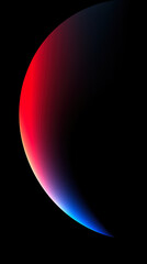 Clean black wallpaper featuring a semi-circular arc of light in red and blue, smooth gradient, minimalist and modern design