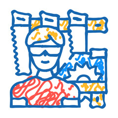 carpenter worker doodle icon sketch vector. carpenter worker sign. isolated symbol illustration