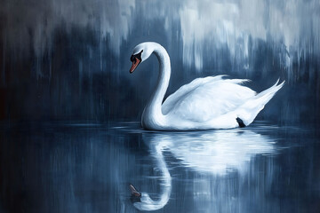 Obraz premium A painted swan