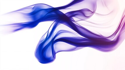 purple and blue smoke against a white background, with dynamic movement and fluid lines. The color contrast between the dark purple and bright blue creates an elegant and modern aesthetic. The white b