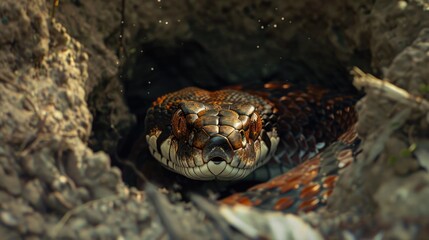 a snake that was angry because it was trapped in a hole