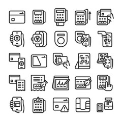 電子マネー キャッシュレス決済 クレジットカード決済 アイコン セット