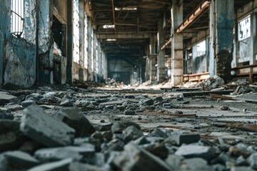 Desolate Industrial Ruin: A Glimpse into a Post-Disaster Landscape