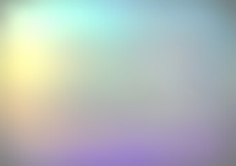 Obraz premium Light holographic metal polished background. Iridescent gradient of yellow blue azure lilac color. Spectrum light sheen illustration. 