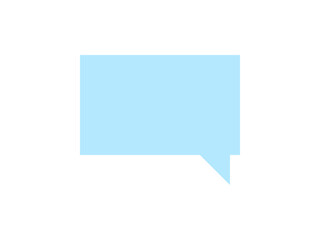 Fototapeta premium ミニマルな長方形吹き出しB：カクカク下右水色