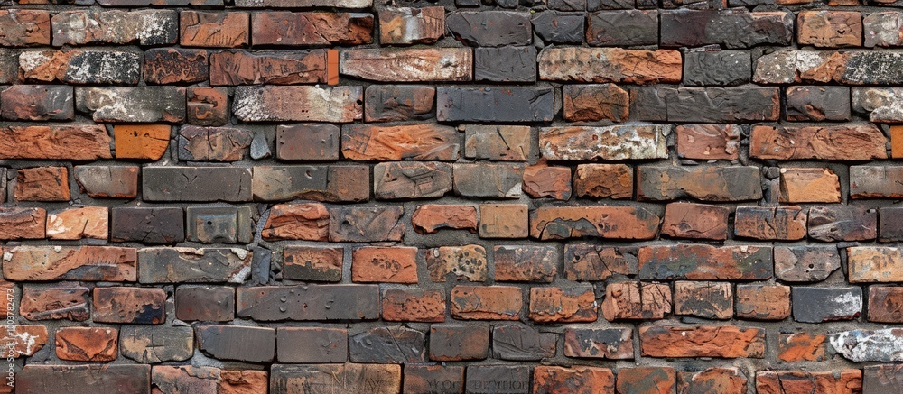 Poster a brick wall with a mix of old and new bricks ideal as a background for designs and presentations cr