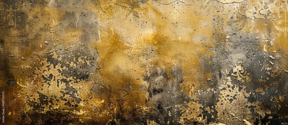 Poster ochre and greige grunge cement background featuring textures and weathering highly textured. copy sp