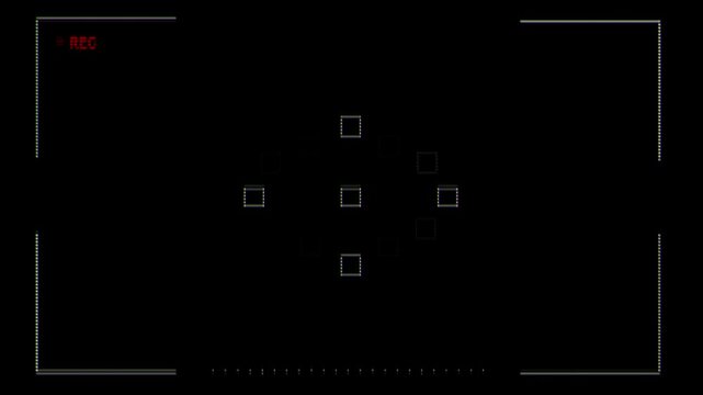 Abstract motion graphic element of Video Camera Frame Viewfinder Overlay background with alpha channel, background with alpha, background with alpha channel 4K for Vlogs, Youtube, Movies, Intro