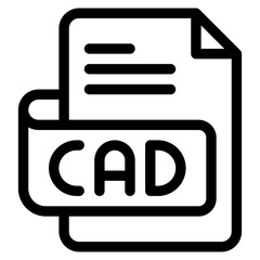 Vector Icon cad, file type, file format, file extension, document