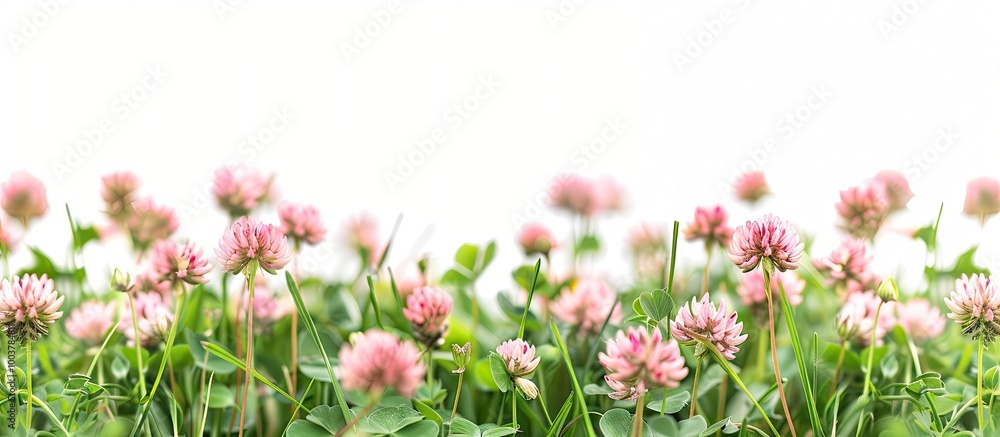 Poster lovely tulips in a green field. copy space image. place for adding text and design