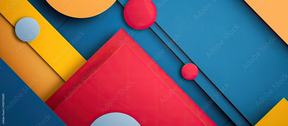 Poster abstract colored paper texture background featuring minimal geometric shapes and lines in pastel blu