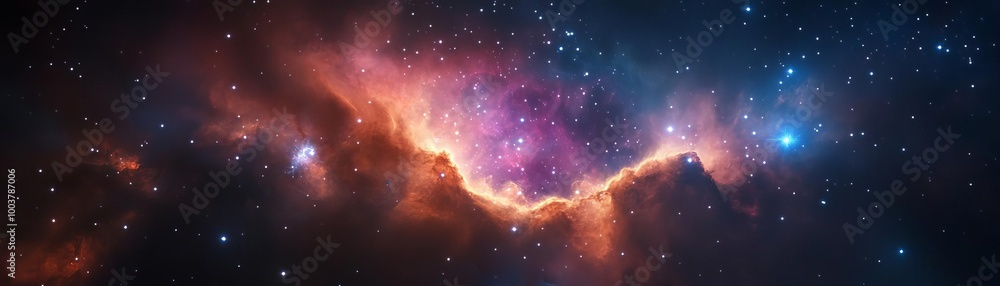 Wall mural colorful cosmic nebula in deep space