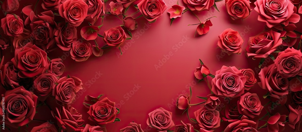 Poster blooming roses create a lovely background for postcard designs and wedding invitations. copy space i