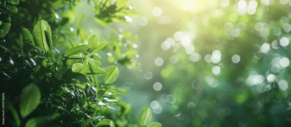 Poster blur and bokeh effect in nature. copy space image. place for adding text and design