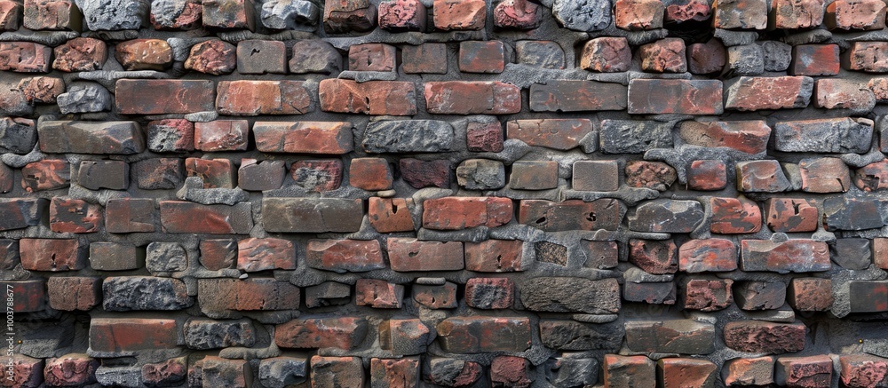 Poster a mix of old and new bricks with a brick wall setting perfect for design and presentations creating 
