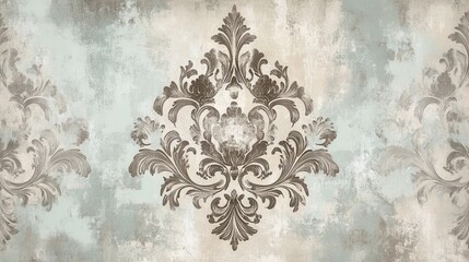  hand-drawn Victorian-style filigree, set against a muted pastel background