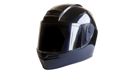 Black Motorcycle Helmet with Visor.