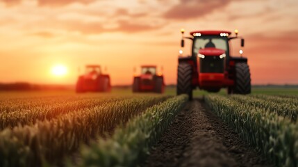Fototapeta premium Engineering agricultural machinery, breakthrough designs