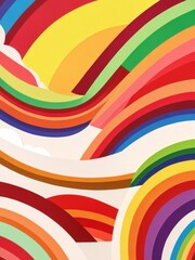 Obraz premium Colorful Rainbow Arches with White Clouds