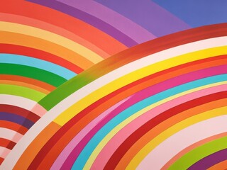 Colorful Rainbow Arches with White Clouds